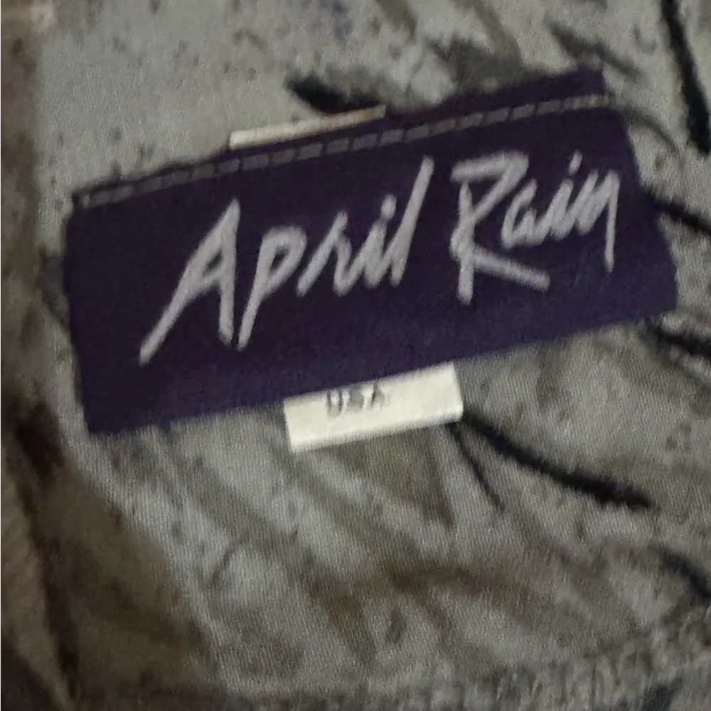Vintage April Rain Animal‎ Floral Print Wrap Midi Short Sleeve Dress Boho Retro
